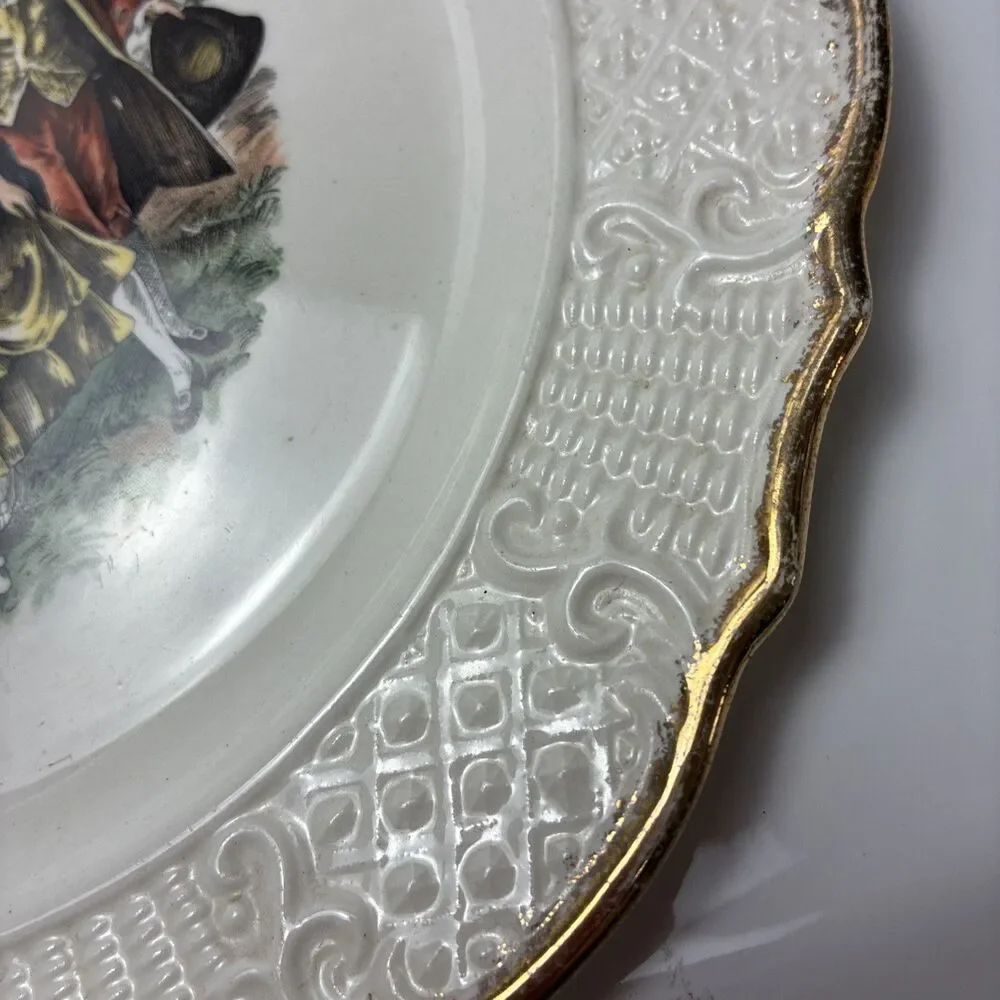 This Vogue Dinnerware Washington Colonial pattern plate with a courting couple